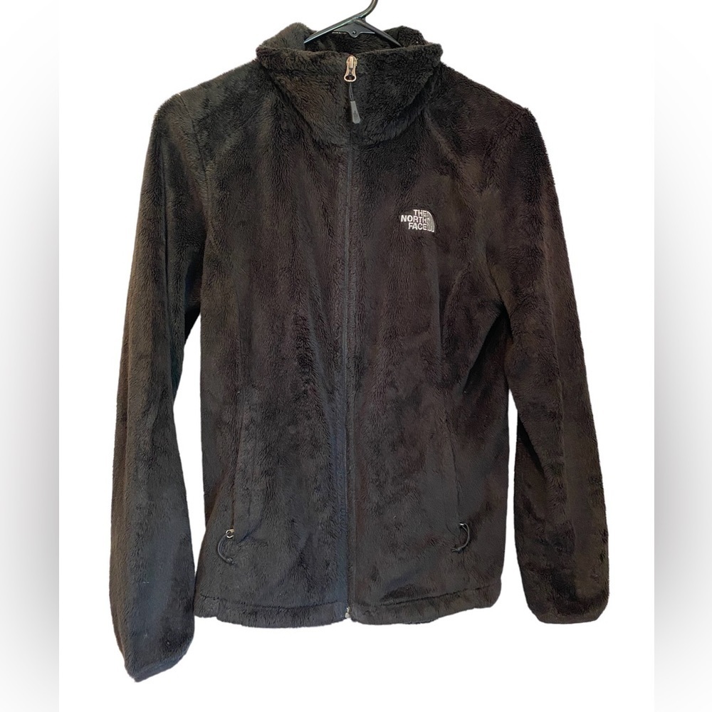 North Face Black Fuzzy zip up Jacket Size XS